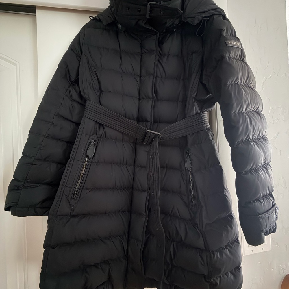 Burberry Black Belted Puffer Coat